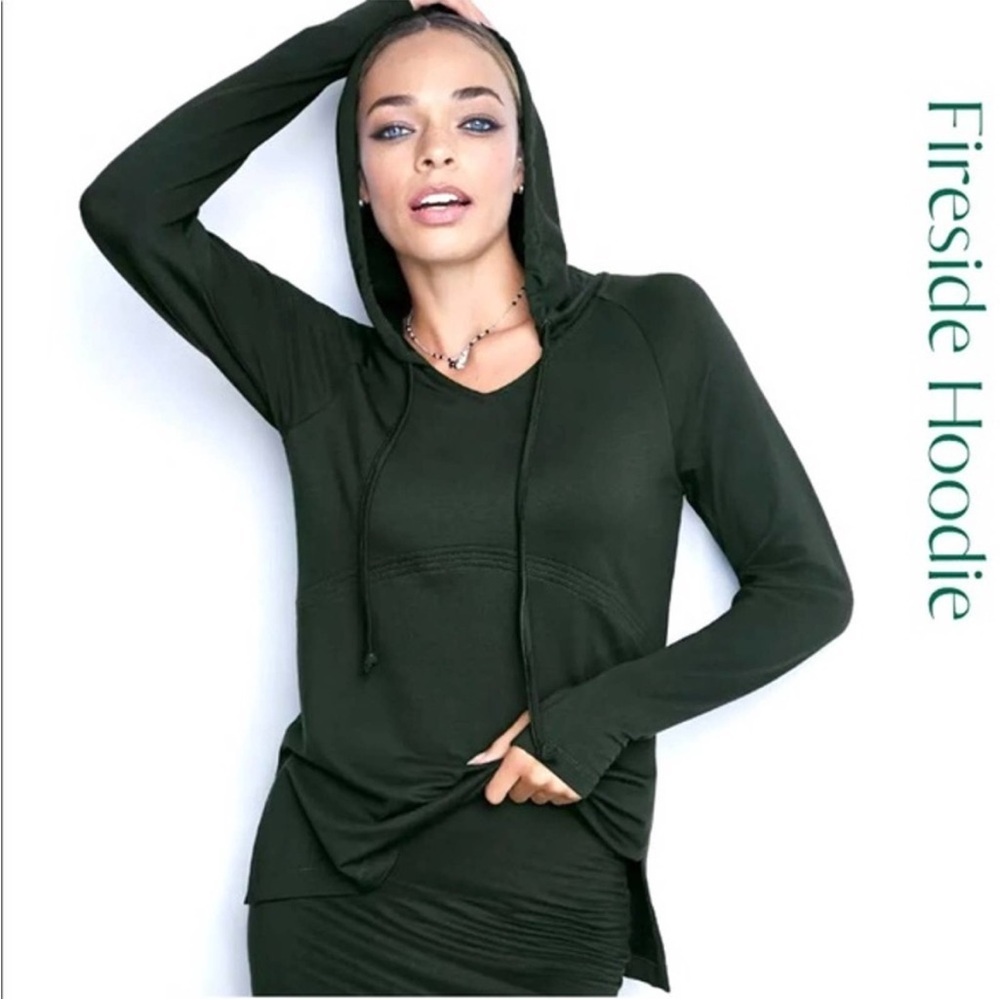 NWT Cabi Fireside Hoodie Dark Green Small